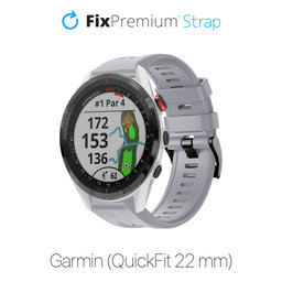 FixPremium - Silikonska narukvica za Garmin (QuickFit 22mm), siva