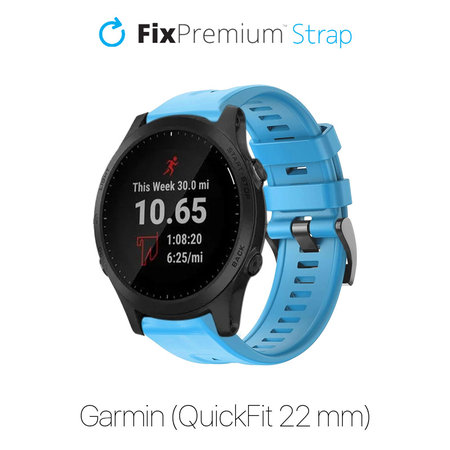 FixPremium - Silikonska narukvica za Garmin (QuickFit 22mm), plava
