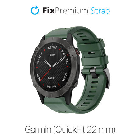 FixPremium - Silikonska narukvica za Garmin (QuickFit 22mm), tamno zelena