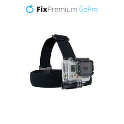 FixPremium - Nosač za glavu za GoPro, crni