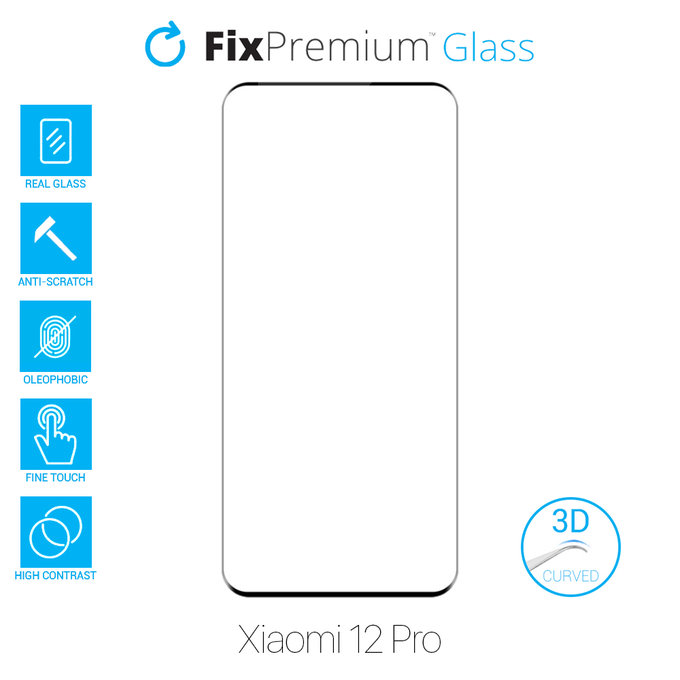 FixPremium Glass - 3D kaljeno staklo za Xiaomi 12 Pro