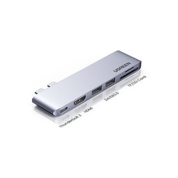 UGREEN - Dual USB-C Hub 6 u 1, sivi
