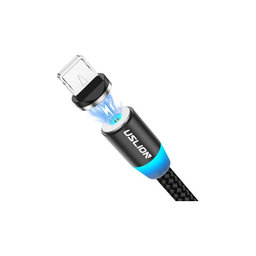 USLION - Lightning / USB magnetni kabel (1m), crni