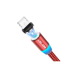 USLION - Lightning / USB magnetni kabel (1m), crveni