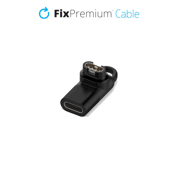 FixPremium - Redukcija USB-C za Garmin priključak za sat, crna