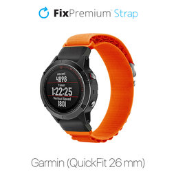 FixPremium - Remen Alpine Loop za Garmin (QuickFit 26 mm), narančasta