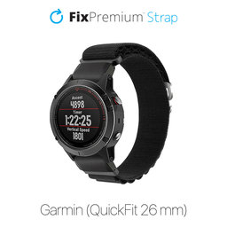 FixPremium - Remen Alpine Loop za Garmin (QuickFit 26mm), crni