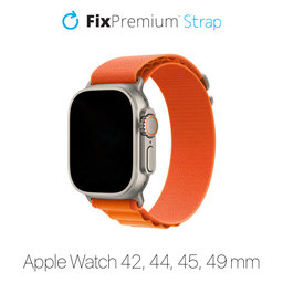 FixPremium - Remen Alpine Loop za Apple Watch (42, 44, 45 & 49 mm), narančasta