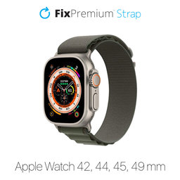 FixPremium - Remen Alpine Loop za Apple Watch (42, 44, 45 & 49 mm), zeleni