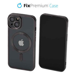 FixPremium - Maska Crystal s MagSafe za iPhone 13 & 14, crna