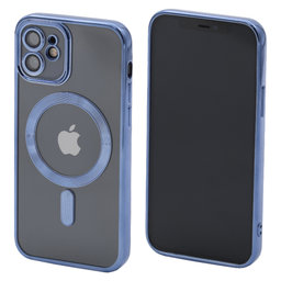 FixPremium - Maska Crystal s MagSafe za iPhone 12, plava
