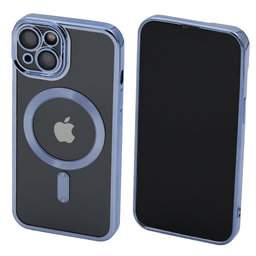 FixPremium - Kristalni ovitek z MagSafe za iPhone 13 in 14, moder