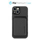 FixPremium - Maska Carbon s MagSafe Wallet za iPhone 14 Plus, crna