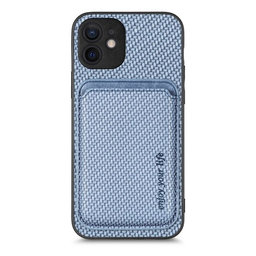 FixPremium - Maska Carbon s MagSafe novčanikom za iPhone 12, plava
