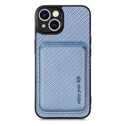 FixPremium - Maska Carbon s MagSafe Wallet za iPhone 13 mini, plava