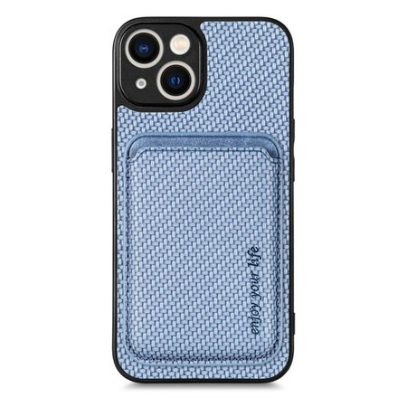 FixPremium - Maska Carbon s MagSafe novčanikom za iPhone 14 Plus, plava