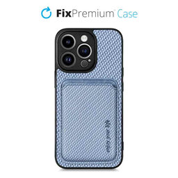 FixPremium - Maska Carbon s MagSafe Wallet za iPhone 14 Pro Max, plava