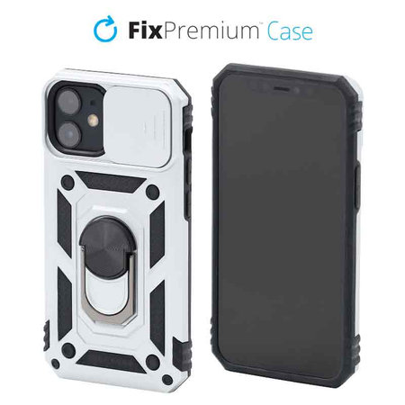 FixPremium - Maska CamShield za iPhone 12 mini, bijela