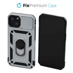 FixPremium - Maska CamShield za iPhone 13 & 14, bijela