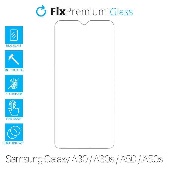 FixPremium Glass - Kaljeno staklo za Samsung Galaxy A30, A30s, A50 & A50s