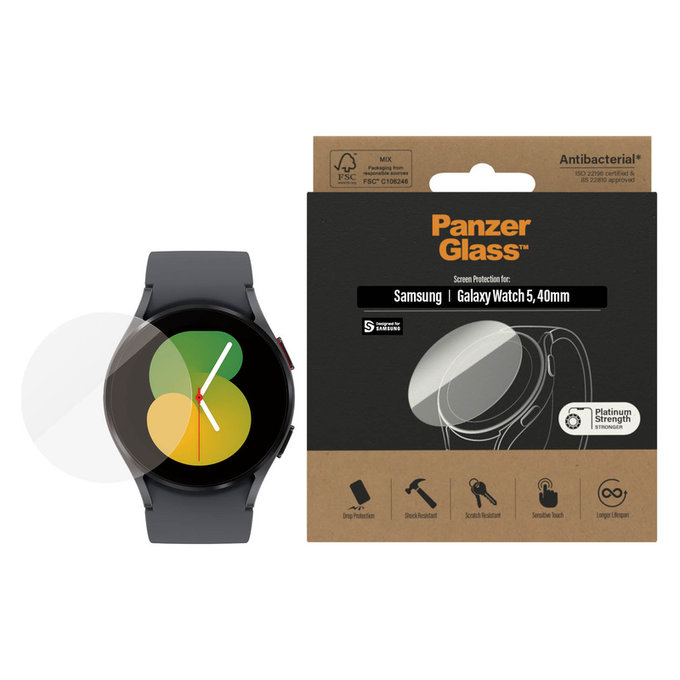 Kaljeno staklo Flat Glass AB za Samsung Galaxy Watch 5 40 mm, Prozirna, PanzerGlass