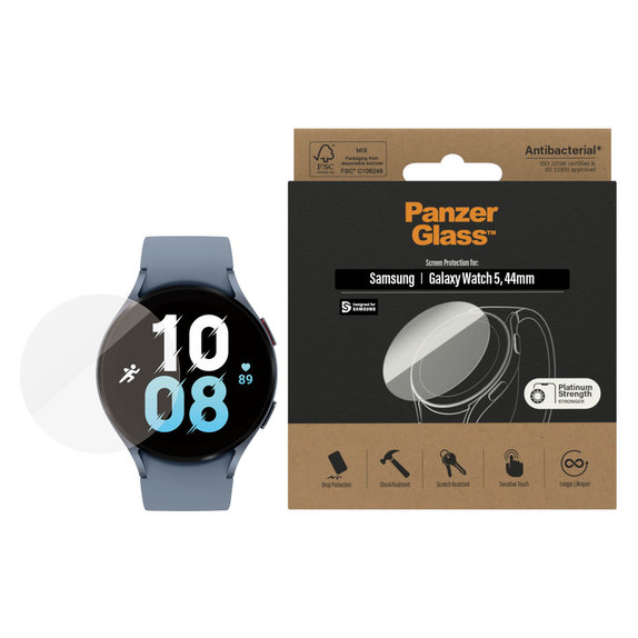 Kaljeno staklo Flat Glass AB za Samsung Galaxy Watch 5 44 mm, Prozirna, PanzerGlass