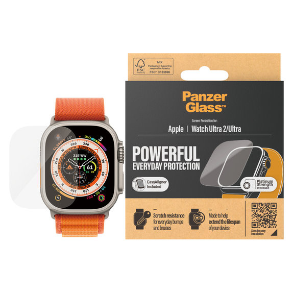 Kaljeno staklo AB za Apple Watch Ultra 2/Ultra, Prozirna, PanzerGlass