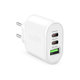 SBS - 65W adapter za punjenje USB (36W), 2x USB-C (65W, 45W), PowerDelivery, bijeli