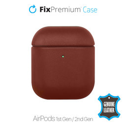 FixPremium - Kožna torbica za AirPods 1 i 2, smeđa