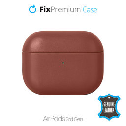FixPremium - Kožna torbica za AirPods 3, smeđa