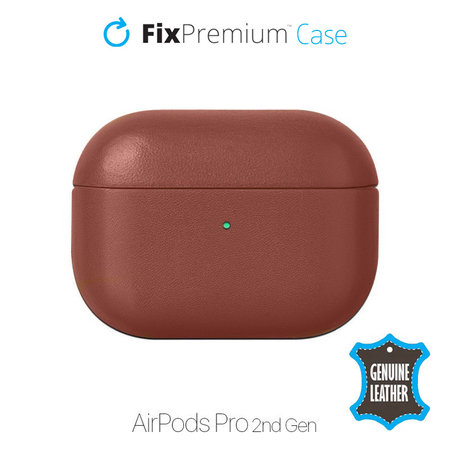 FixPremium - Kožna torbica za AirPods Pro 2, smeđa