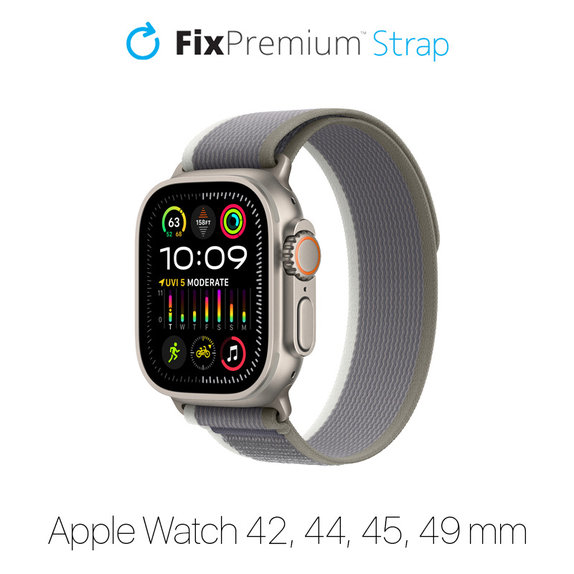 FixPremium - Strap Trail Loop za Apple Watch (42, 44, 45 & 49 mm), siva