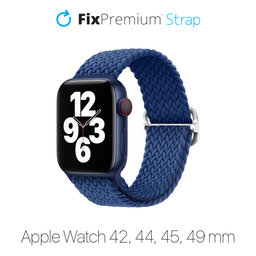 FixPremium - Strap Solo Loop za Apple Watch (42, 44, 45 & 49 mm), tamnoplava
