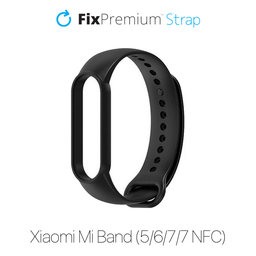 FixPremium - Silikonska narukvica za Xiaomi Mi Band (5/6/7/7 NFC), crna