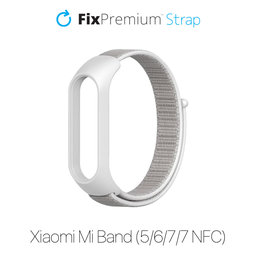 FixPremium - Najlonski remen za Xiaomi Mi Band (5/6/7/7 NFC), bijeli