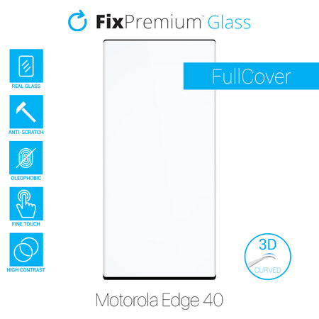 FixPremium Glass - 3D Kaljeno Steklo za Motorola Edge 40