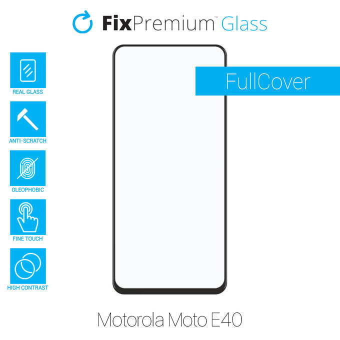 FixPremium FullCover Glass - Kaljeno staklo za Motorola Moto E40