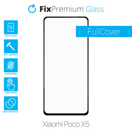 FixPremium FullCover Glass - Kaljeno staklo za Poco X5