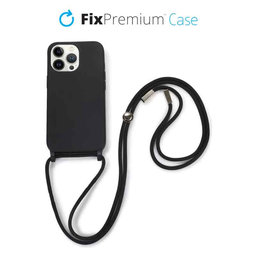 FixPremium - Silicon Case s String za iPhone 12 Pro Max, crna