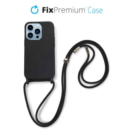 FixPremium - Silicon Case s String za iPhone 13 Pro Max, crna