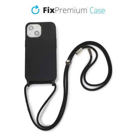 FixPremium - Silicon Case s String za iPhone 14 Plus, crna