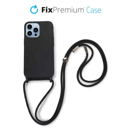 FixPremium - Silicon Case s String za iPhone 14 Pro, crna