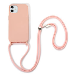 FixPremium - Silicon Case s String za iPhone 11, roza