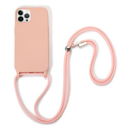 FixPremium - Silicon Case s String for iPhone 12 & 12 Pro, pink