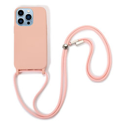 FixPremium - Silicon Case s String za iPhone 13 Pro Max, roza