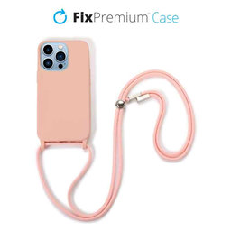 FixPremium - Silicon Case s String za iPhone 13 Pro Max, roza