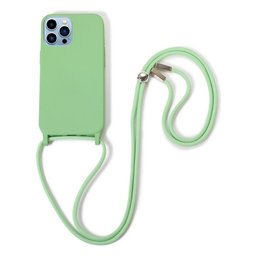 FixPremium - Silicon Case s String za iPhone 13 Pro, zelena