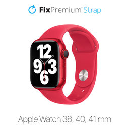 FixPremium - Silikonski pas za Apple Watch (38, 40 in 41mm), rdeč
