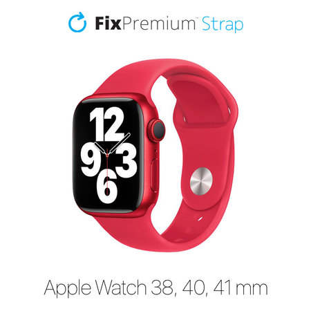 FixPremium - Silikonski remen za Apple Watch (38, 40 & 41 mm), crveni