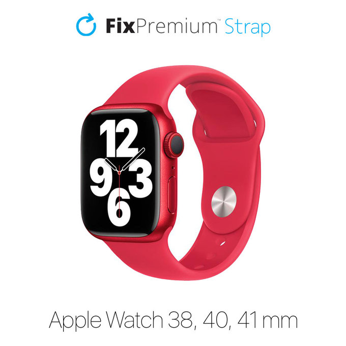 FixPremium - Silikonski remen za Apple Watch (38, 40 & 41 mm), crveni